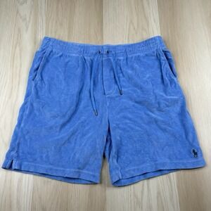 Polo Ralph Lauren Terry Cloth Drawstring 6 Inch Shorts Pony Logo Blue Men's XL